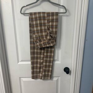 Hollister Women's Tan Plaid Chinos